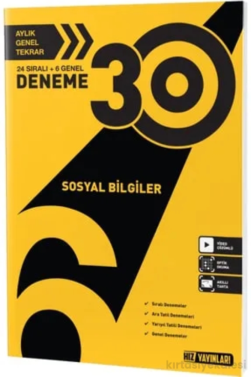 Hız Yayınları 6. Sınıf Sosyal Bilgiler 30'lu Deneme