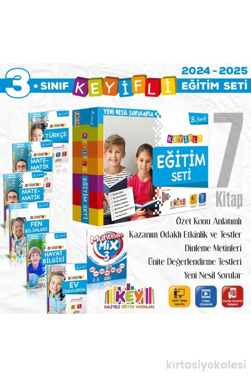 Key Kaliteli Eğitim Yayınları 3. Sınıf Keyifli Eğitim Seti 6 Kitap + Muhteşem Mix