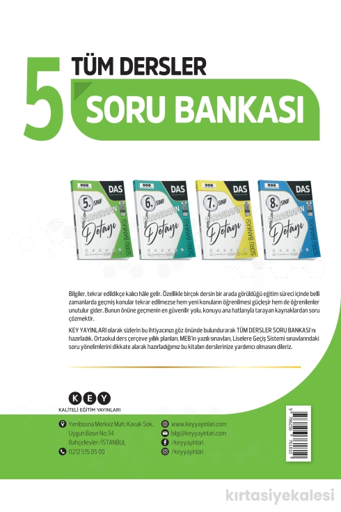 Key Kaliteli Eğitim Yayınları 5. Sınıf Tüm Dersler Soru Bankası