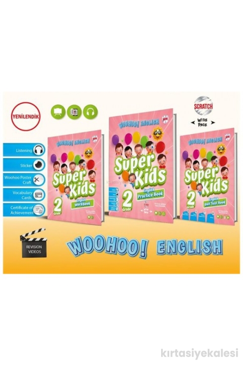 Kırmızı Beyaz Yayıncılık 2. Sınıf Woohoo! English Super Kids (Practice Book+ Workbook + Unit Test Book)