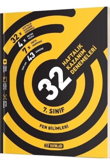 Hız Yayınları 7. Sınıf Fen Bilimleri 32 Haftalık Kazanım Denemeleri