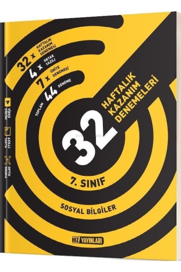 Hız Yayınları 7. Sınıf Sosyal Bilgiler 32 Haftalık Kazanım Denemeleri