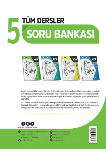 Key Kaliteli Eğitim Yayınları 5. Sınıf Tüm Dersler Soru Bankası